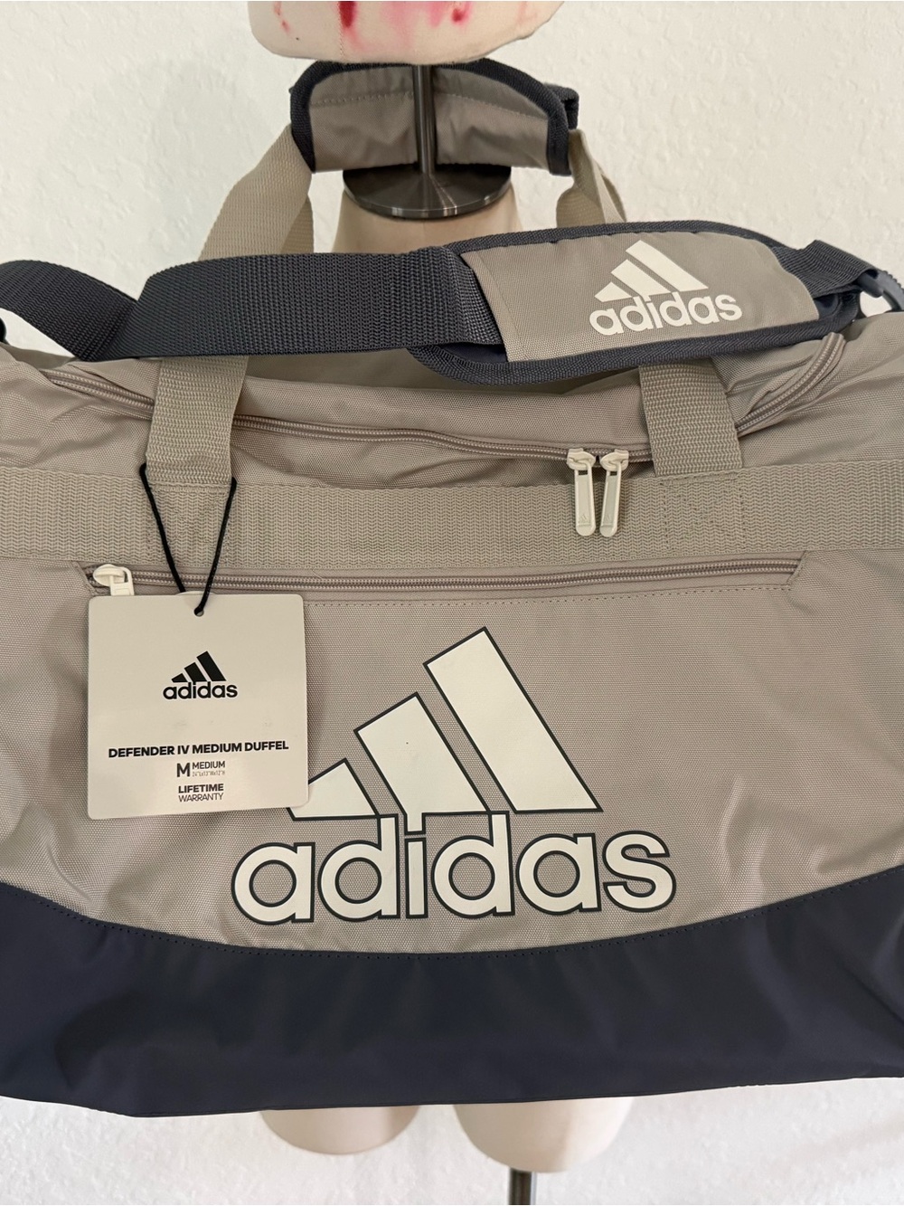New mens adidas Gray Defender IV Medium Duffel Bag